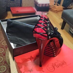 Pleaser DELIGHT-662 Women's 6 Inch Stiletto Heel Corset Style Platform Sandal